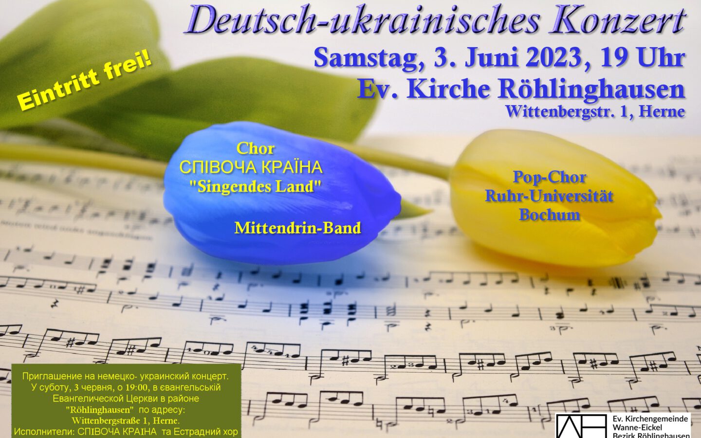 Einladung zum deutsch-ukrainischen Konzert am 3. Juni in Röhlinghausen