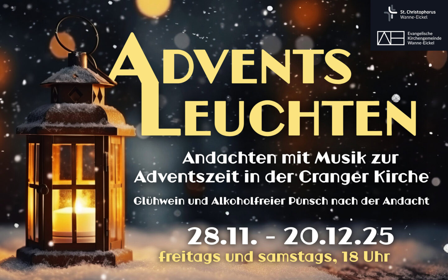 28.11.-20.12.2025, 18 Uhr: Adventsleuchten