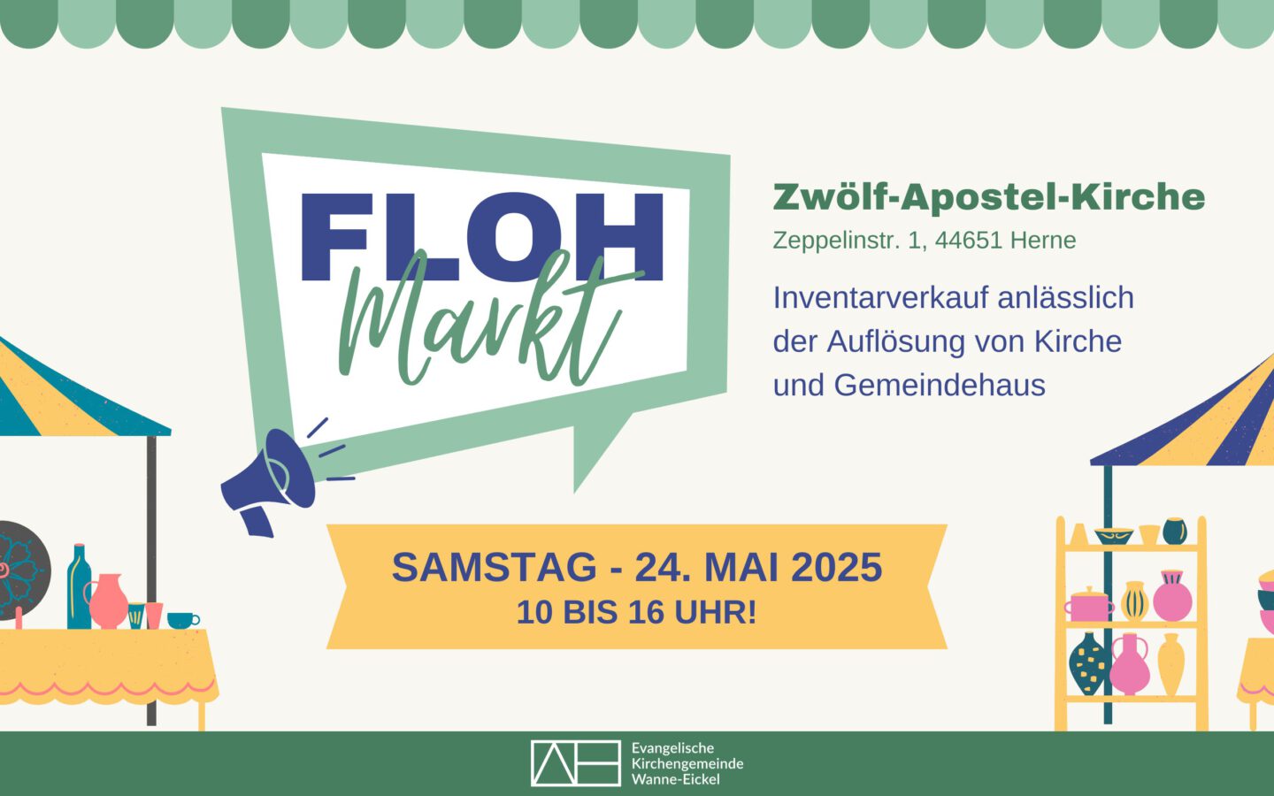 24.05.2025, 10 Uhr: Flohmarkt – Zwölf-Apostel-Kirche