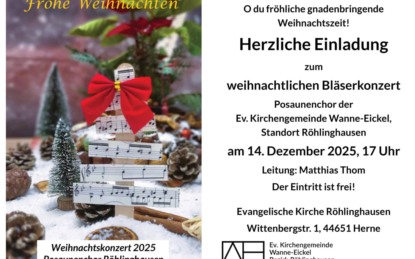 14.12.2025, 17 Uhr: Bläserkonzert in Röhlinghausen
