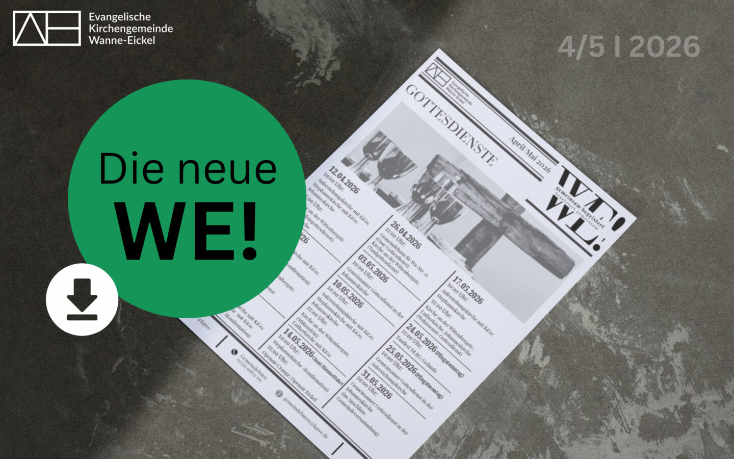 April/Mai 2026: Die neue WE!