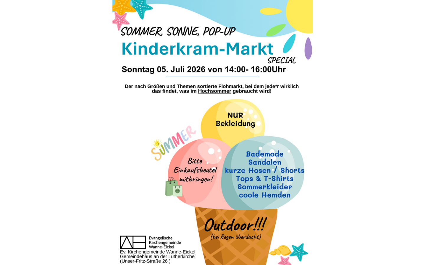 05.07.2026, 14-16 Uhr: Kinderkram-Markt in Crange