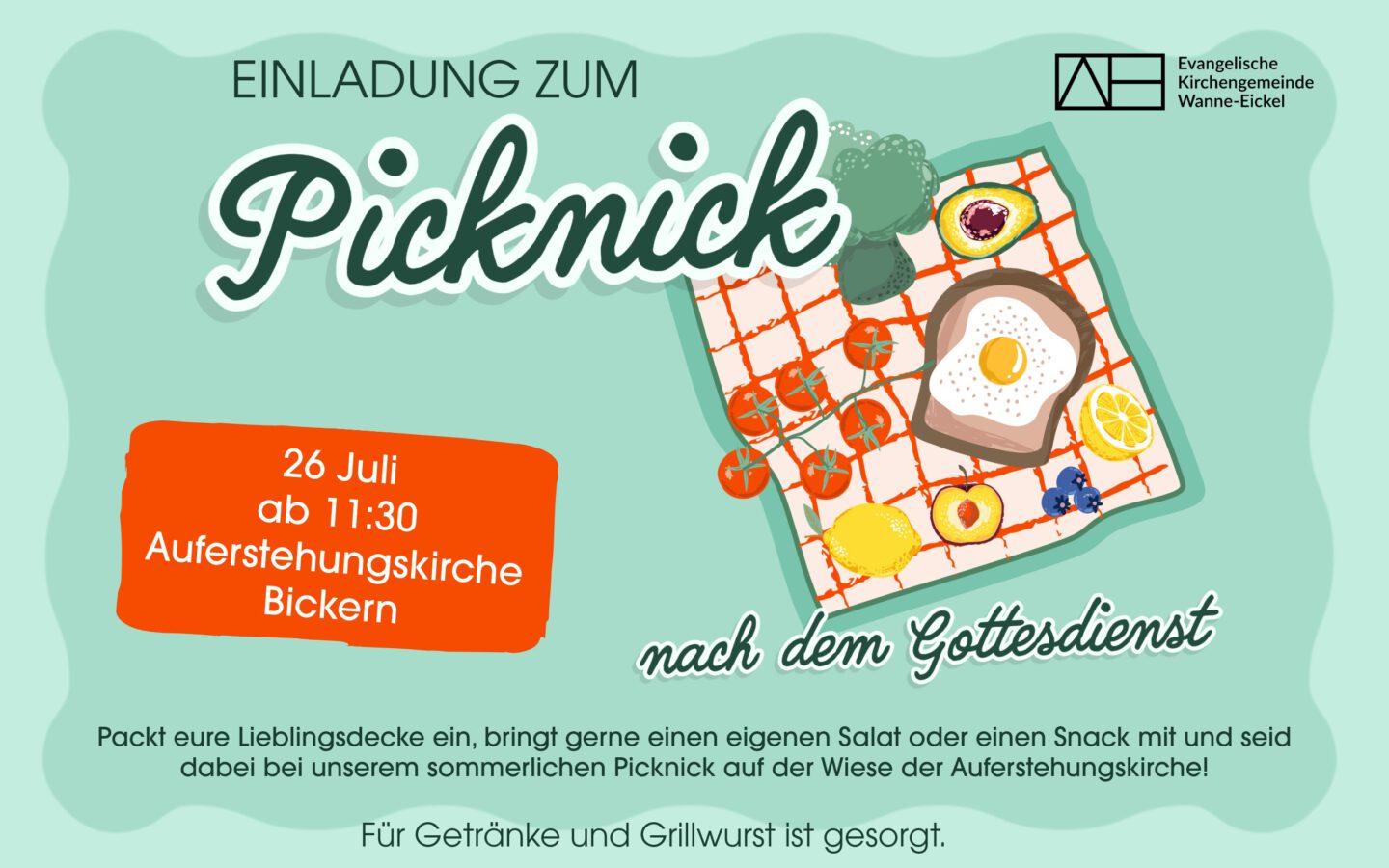 26.07.26, 11:30: Picknick nach dem Gottesdienst